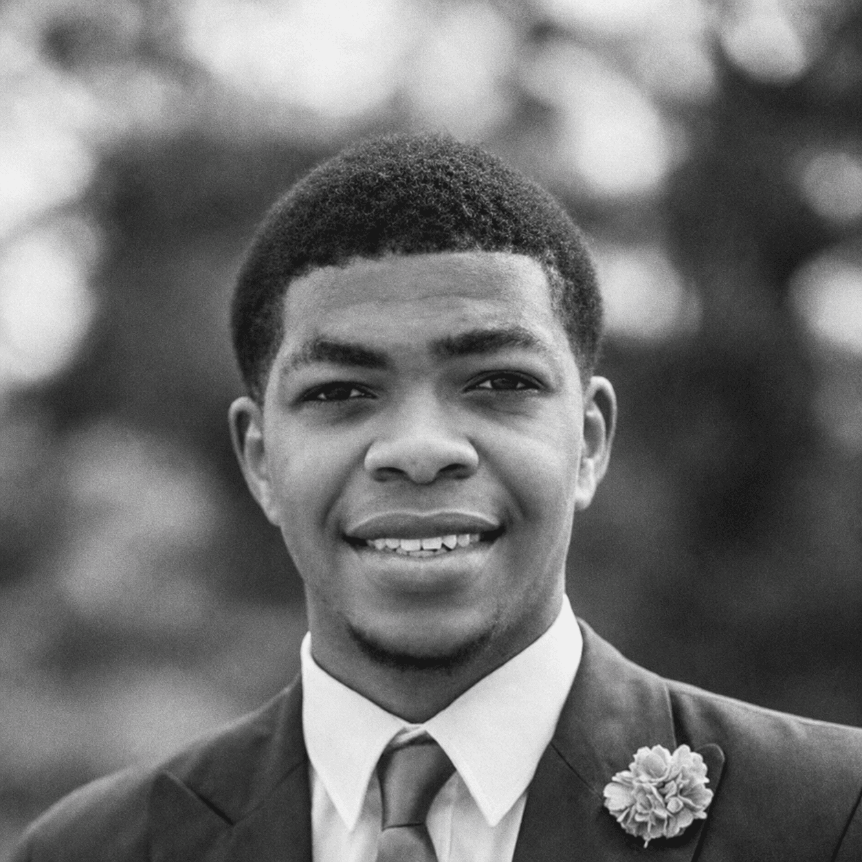 Monochrome portrait of Asaboro Daniel